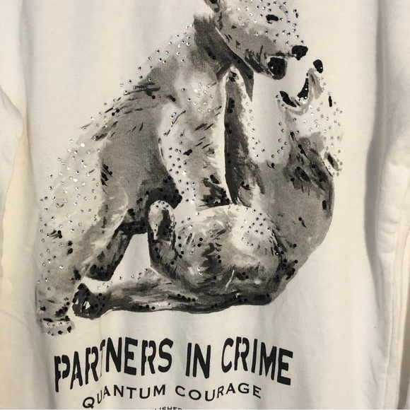 Quantum Courage Partners In Crime Lightweight Sweatshirt Polar Bears & Sequins - Picture 2 of 11